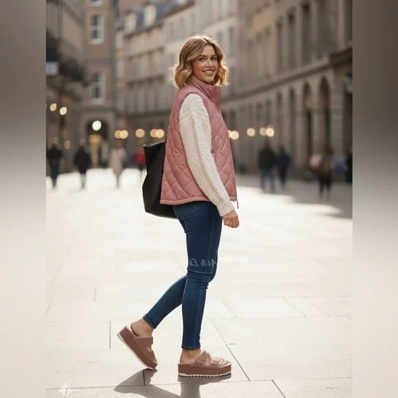 Reef Ojai Ciara Platform Sandals Women’s 9 Cork l Suede l Faux Shearling l NWT - Picture 3 of 12